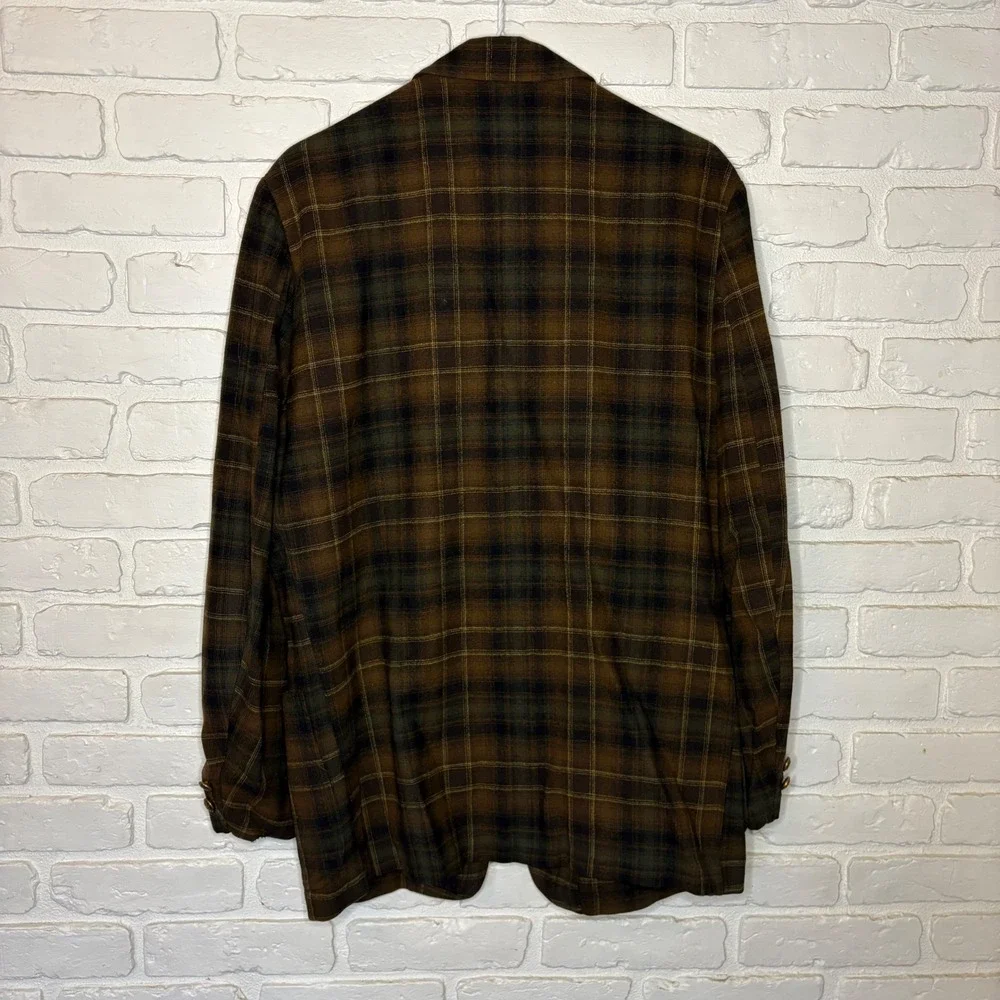 Pendleton Vintage Flannel Jacket Shirt 1960's 100% Wool Plaid Men's‎ Size Small